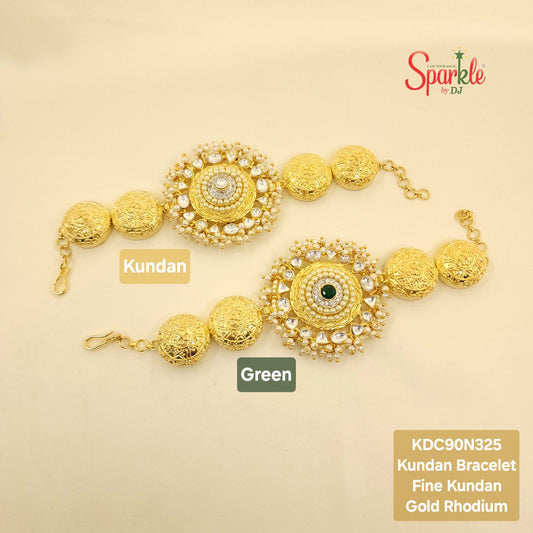 Pearl & kundan round bracelet