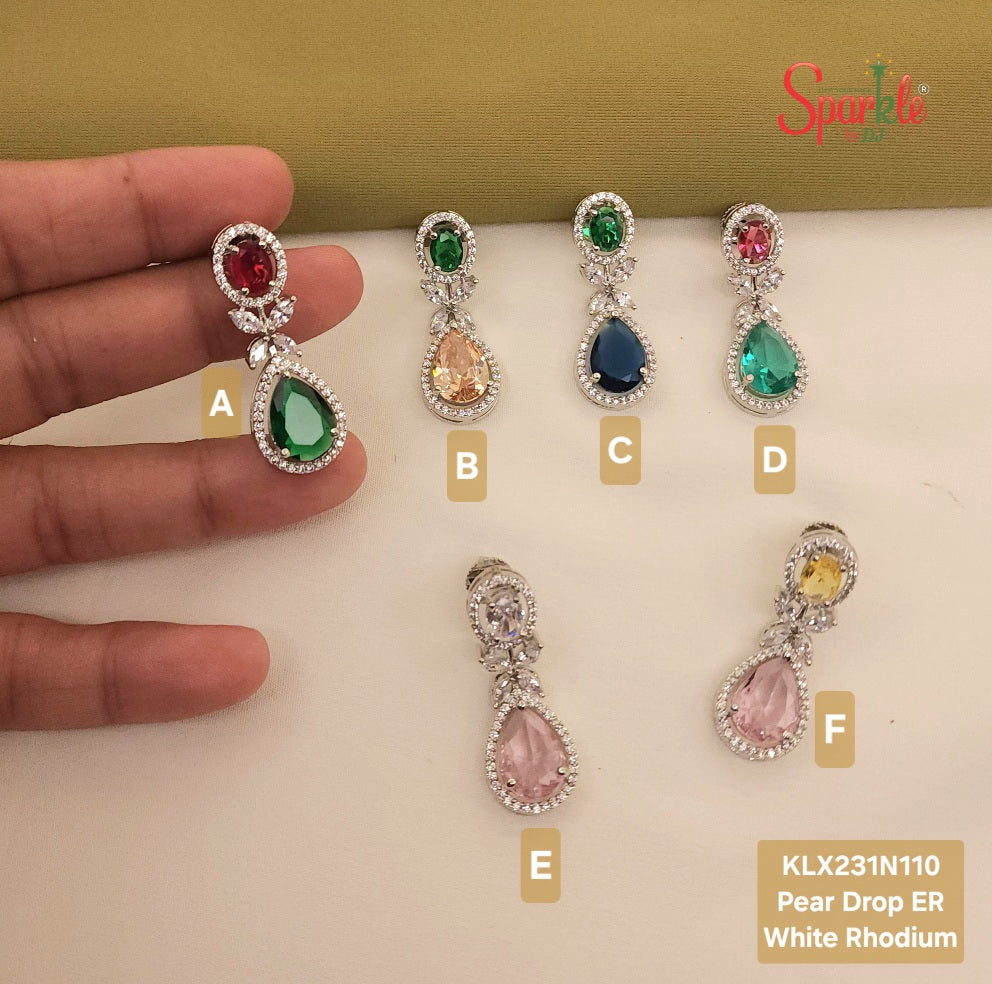 Pear drop earrings with oval top - SparklebyDJ