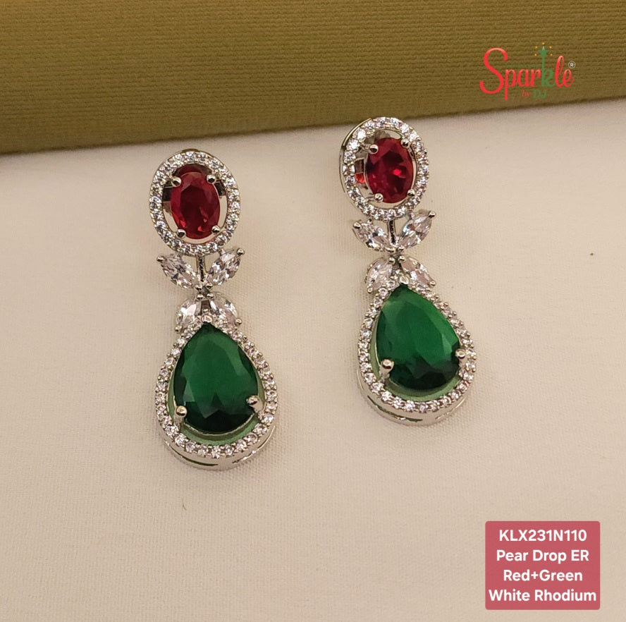 Pear drop earrings with oval top - SparklebyDJ