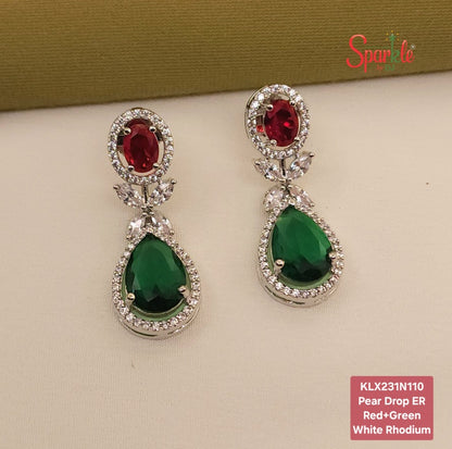 Pear drop earrings with oval top - SparklebyDJ