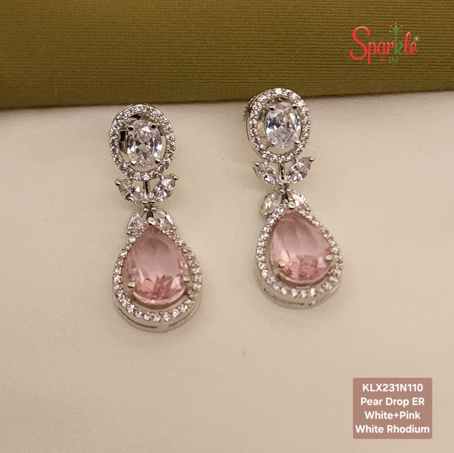 Pear drop earrings with oval top - SparklebyDJ