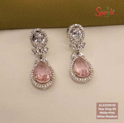 Pear drop earrings with oval top - SparklebyDJ