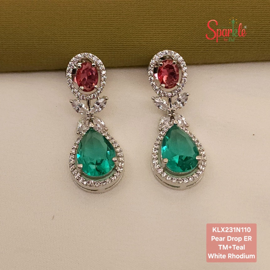 Pear drop earrings with oval top - SparklebyDJ