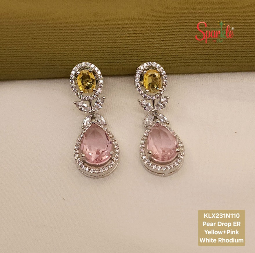 Pear drop earrings with oval top - SparklebyDJ