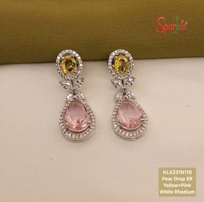 Pear drop earrings with oval top - SparklebyDJ