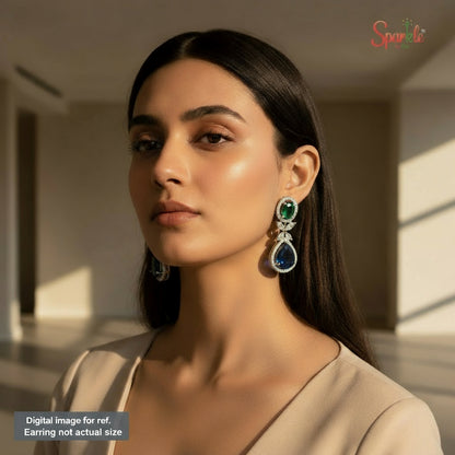 Pear drop earrings with oval top - SparklebyDJ