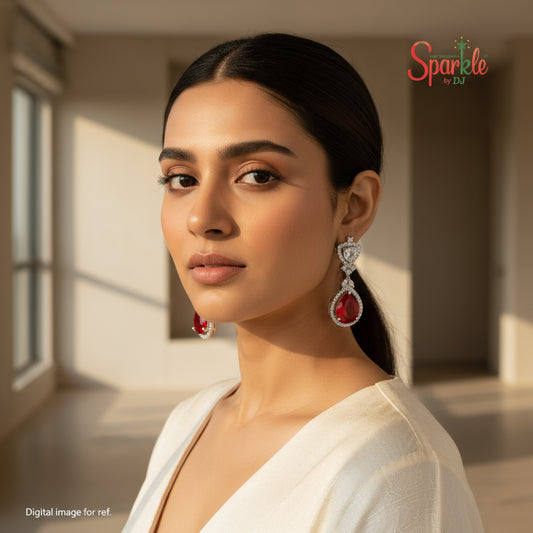 Pear drop cz earrings - SparklebyDJ