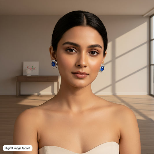 Small studs with Cushion-cut Semiprecious Doublets & Korean Cz - SparklebyDJ