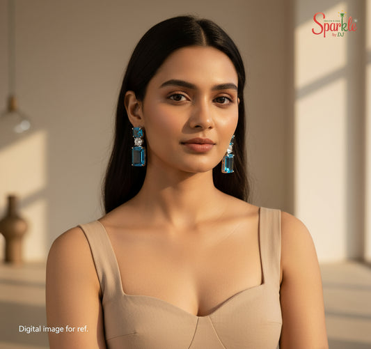 Icy Octo Cz earrings with Asscher-cut top - SparklebyDJ