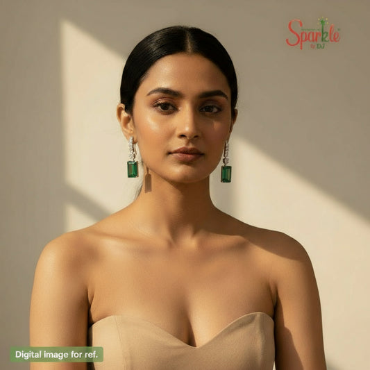 International fame cocktail earrings with octagonal crystals from swarovski - SparklebyDJ