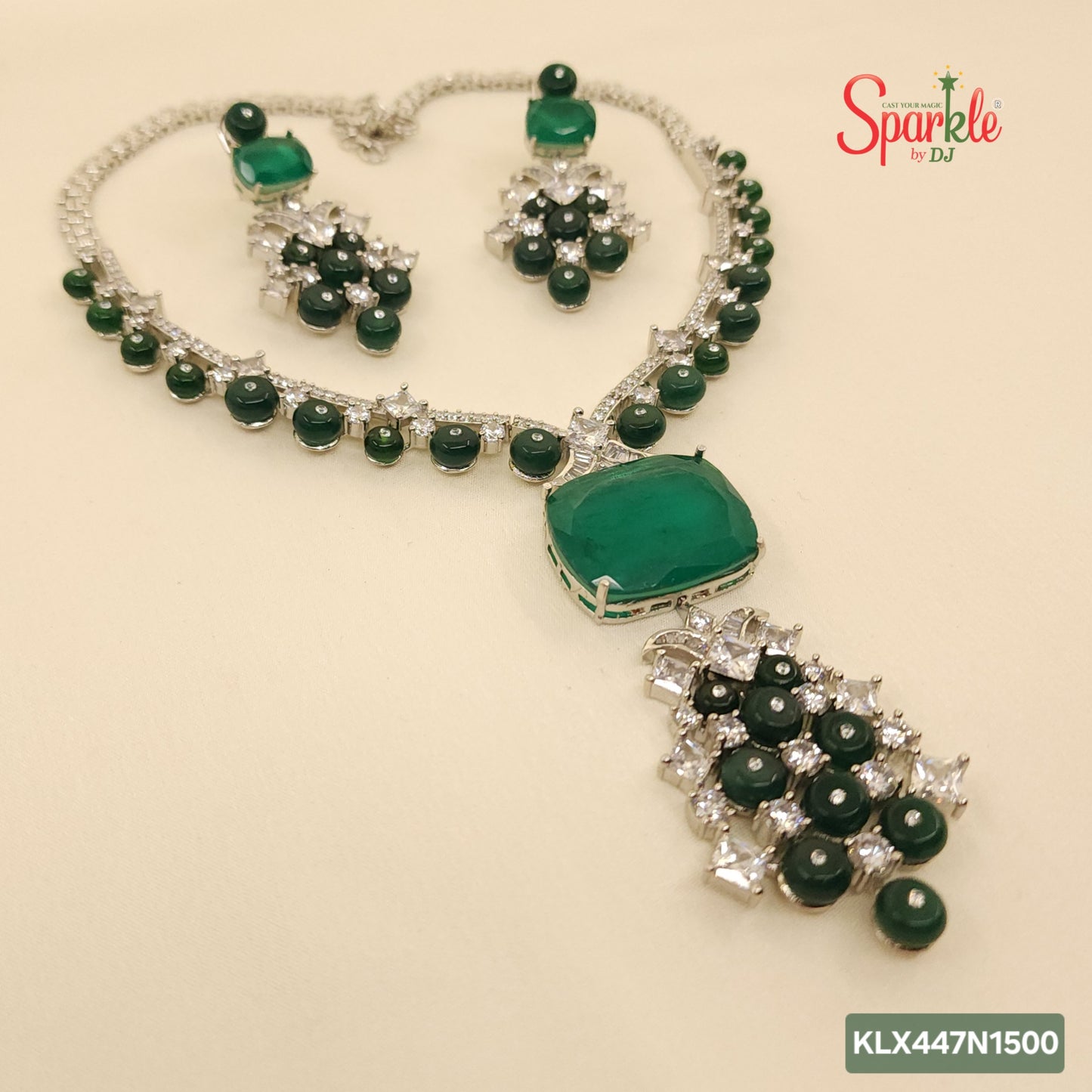 The Priyanka BVL necklace set with semiprecious colour stones