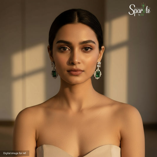 Cocktail earrings with octagonal crystals from swarovski - SparklebyDJ