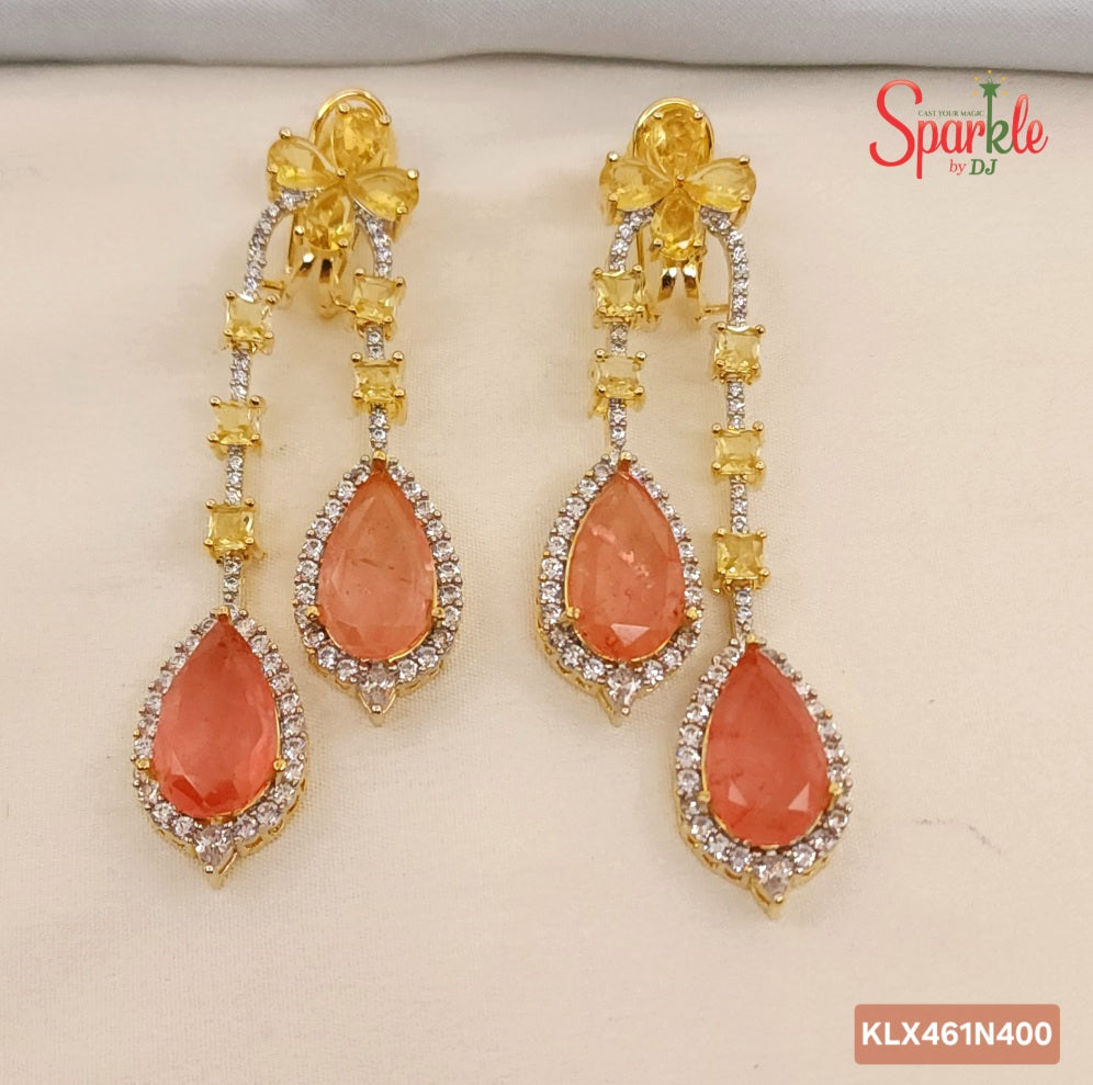 Double Pear Semi-Precious Doublet Earrings