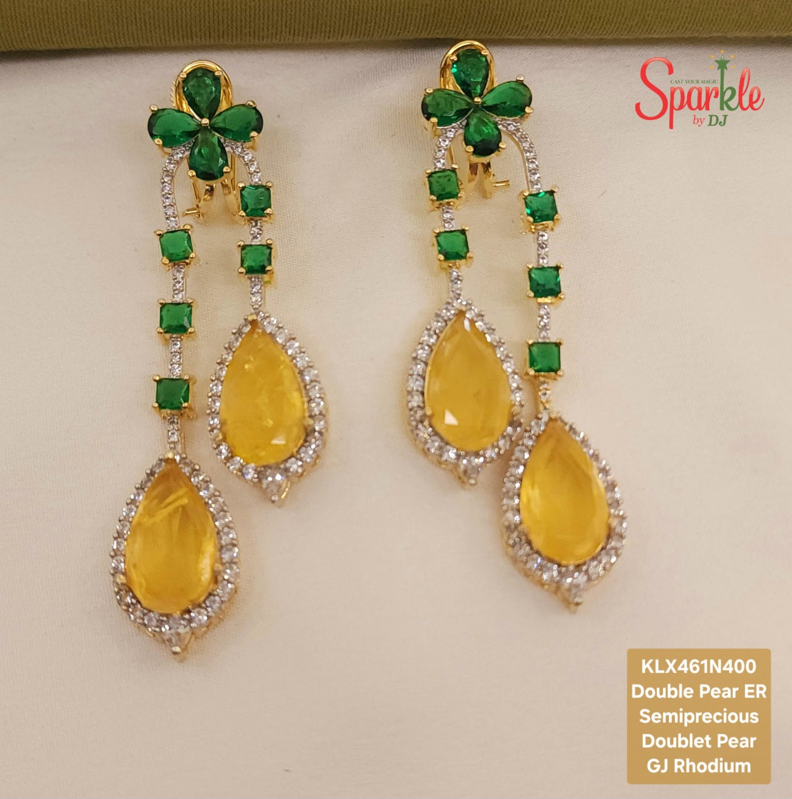 Double Pear Semi-Precious Doublet Earrings