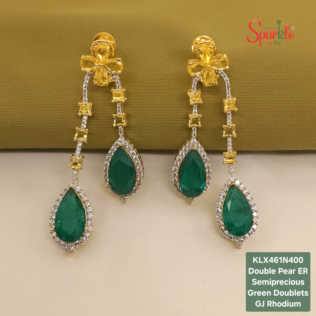 Double Pear Semi-Precious Doublet Earrings