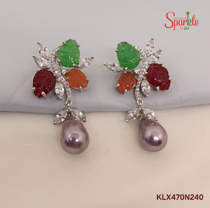 Triple Leaf Drop Earrings for Women – Elegant Designer Party Wear Jewellery