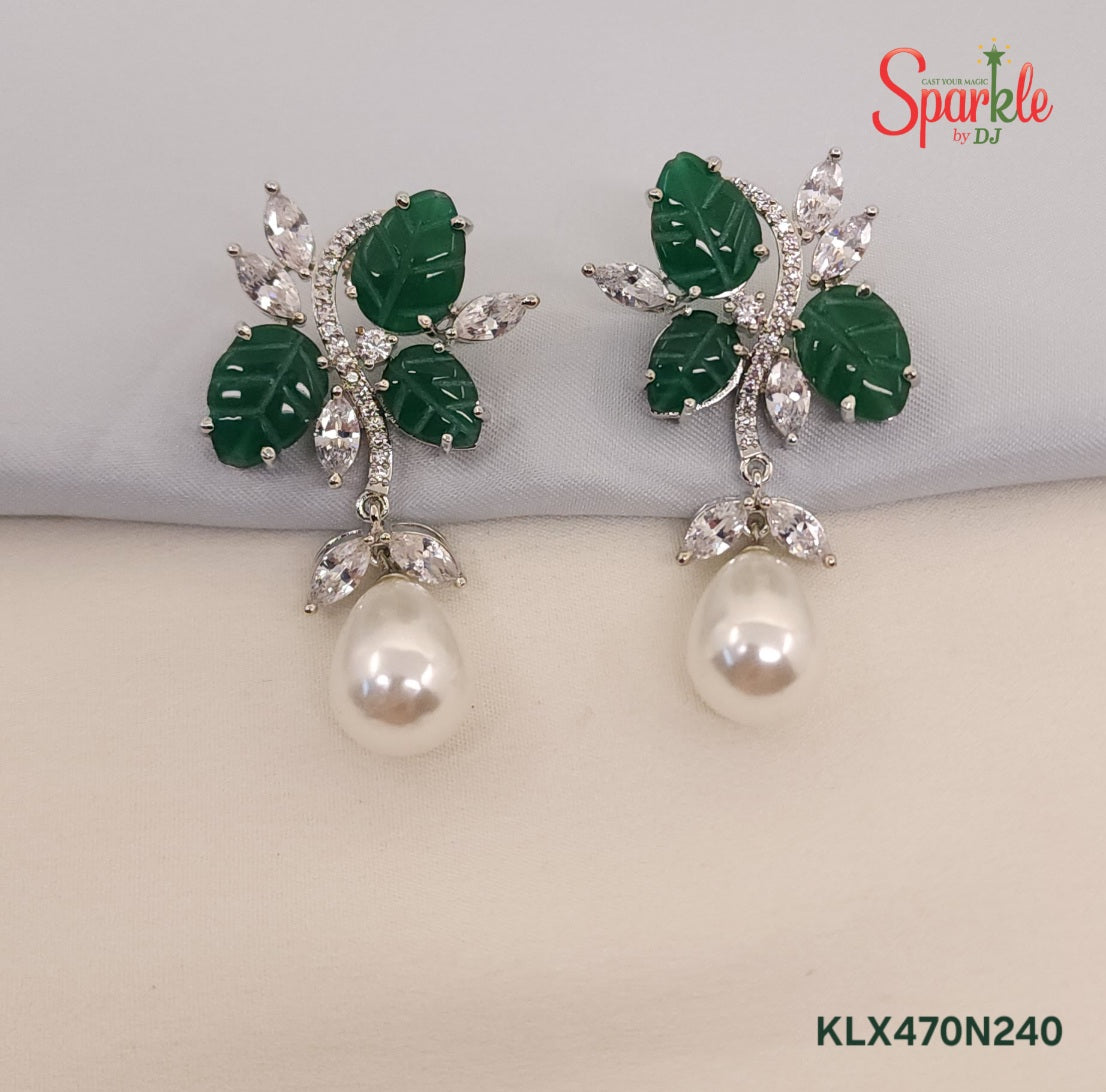 Triple Leaf Drop Earrings for Women – Elegant Designer Party Wear Jewellery