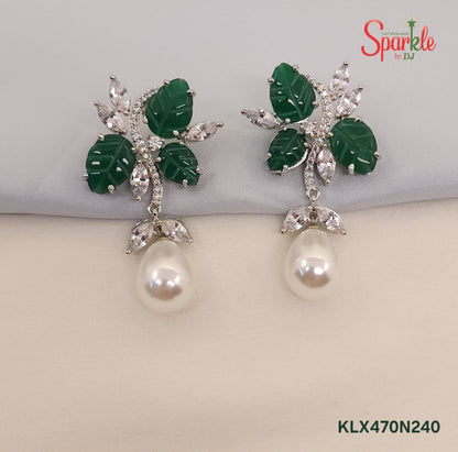 Triple Leaf Drop Earrings for Women – Elegant Designer Party Wear Jewellery