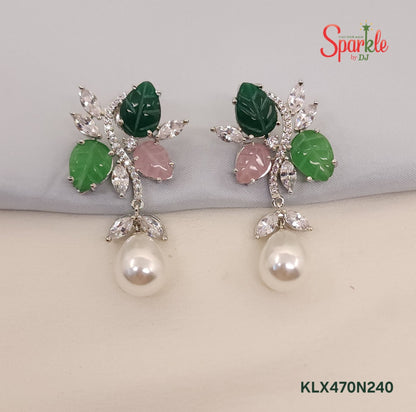 Triple Leaf Drop Earrings for Women – Elegant Designer Party Wear Jewellery