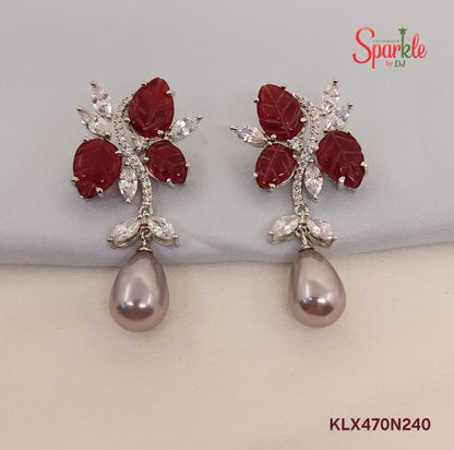 Triple Leaf Drop Earrings for Women – Elegant Designer Party Wear Jewellery