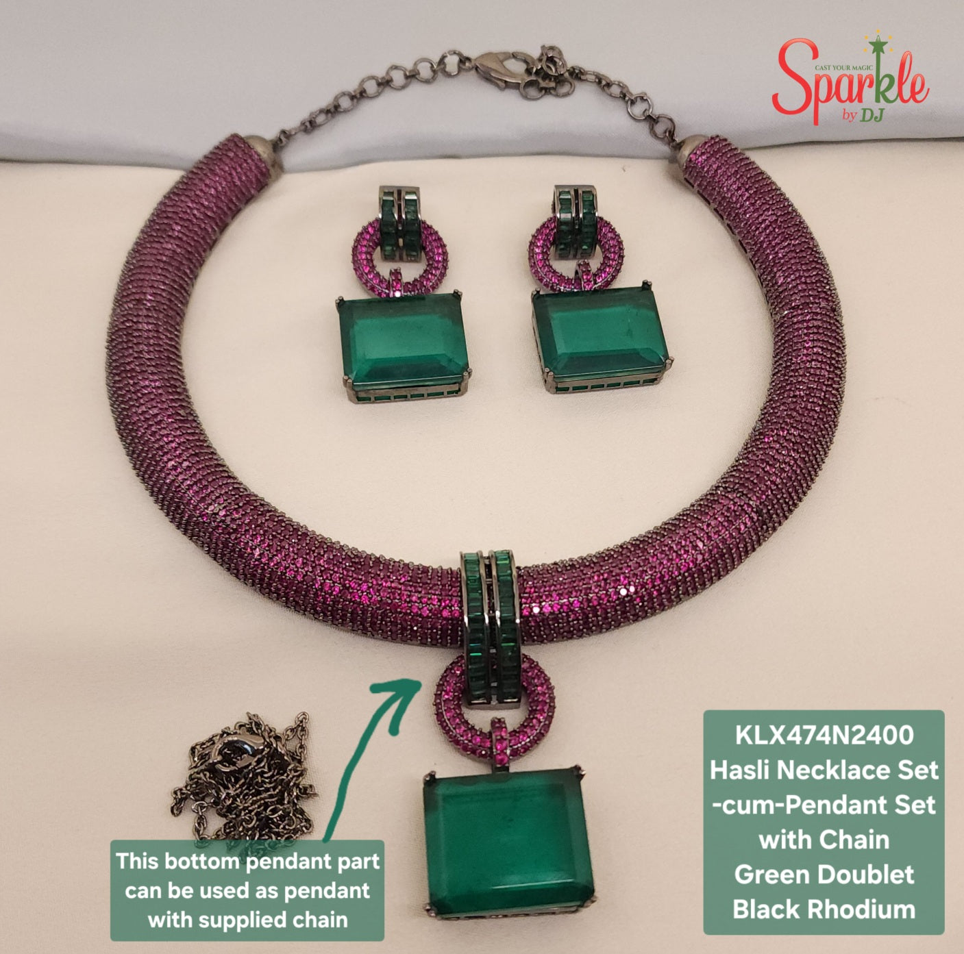 Hasli Necklace Set-cum-Pendant Set (Dual Use)