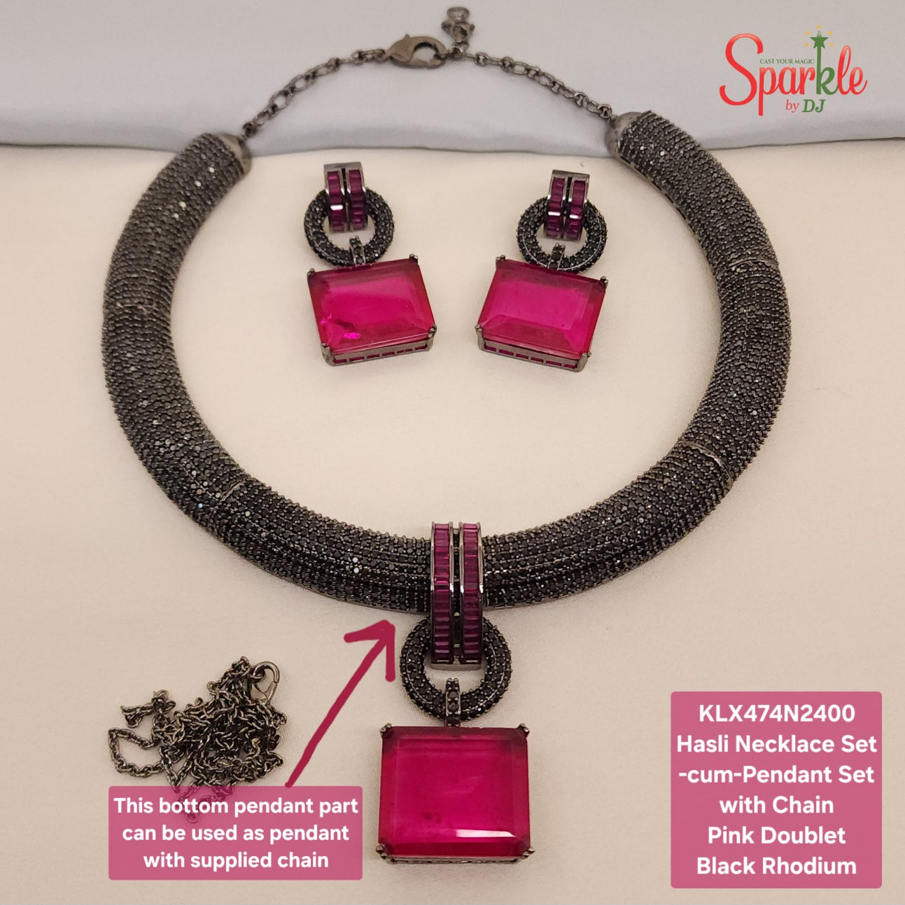 Hasli Necklace Set-cum-Pendant Set (Dual Use)