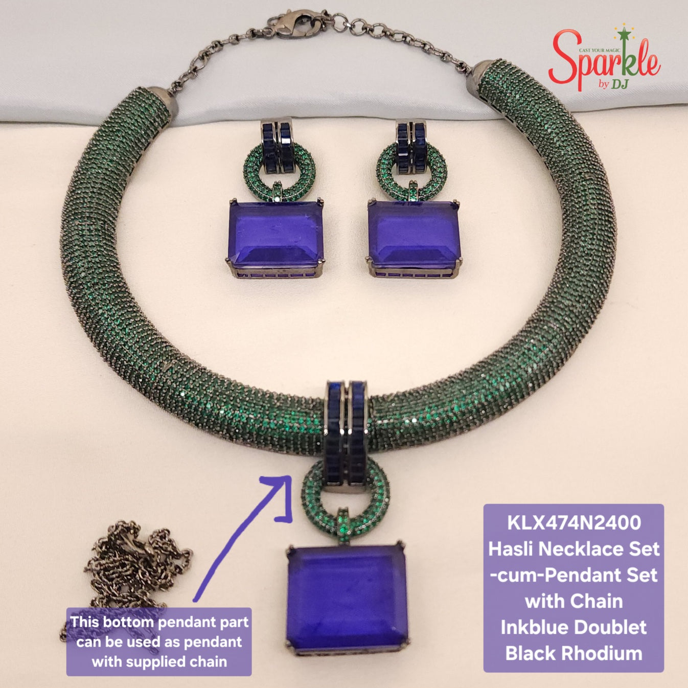 Hasli Necklace Set-cum-Pendant Set (Dual Use)