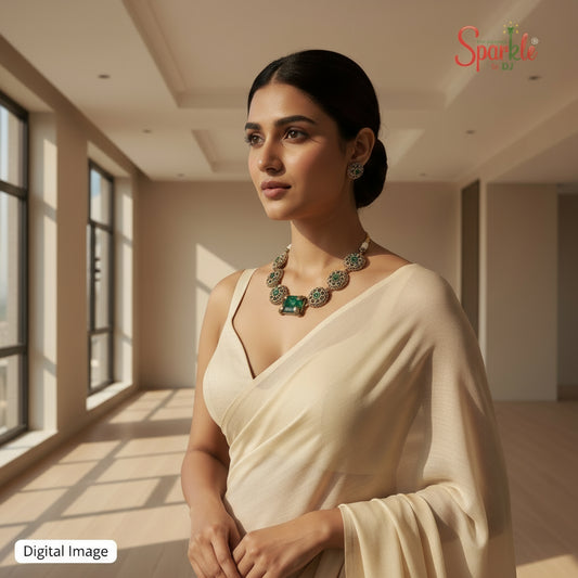 Renaissance Necklace Set with semiprecious stones - SparklebyDJ