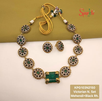 Renaissance Necklace Set with semiprecious stones