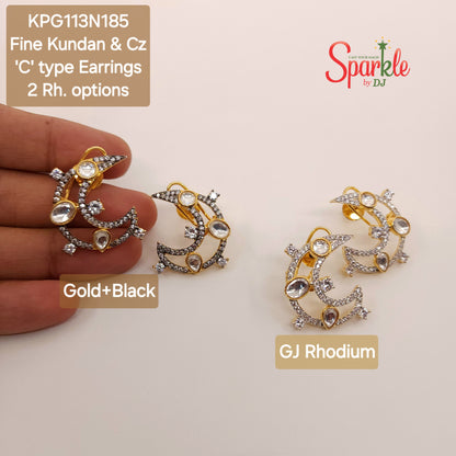 C type Kundan Earrings