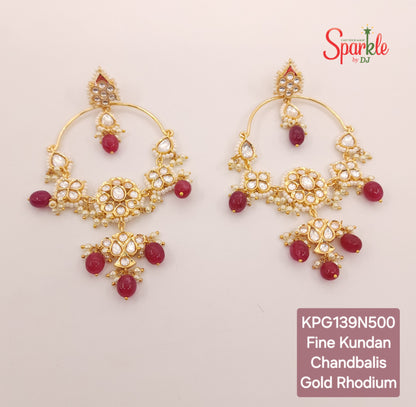 Bollywood style lightweight kundan chandbali