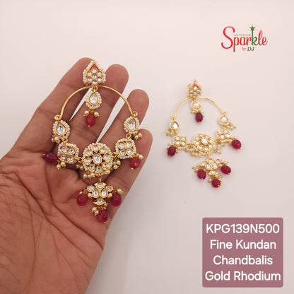 Bollywood style lightweight kundan chandbali