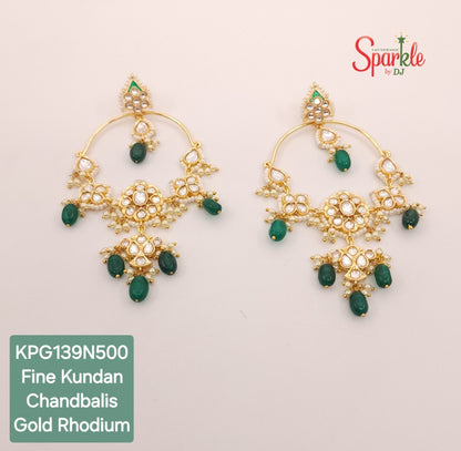 Bollywood style lightweight kundan chandbali