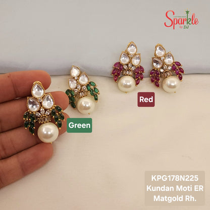 Kundan Kalash earrings with semiprecious Pota stones