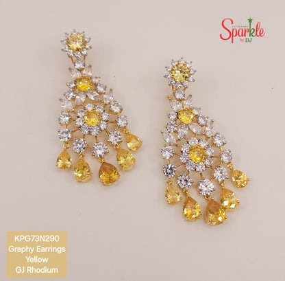 Pear drop cz chandbali earrings