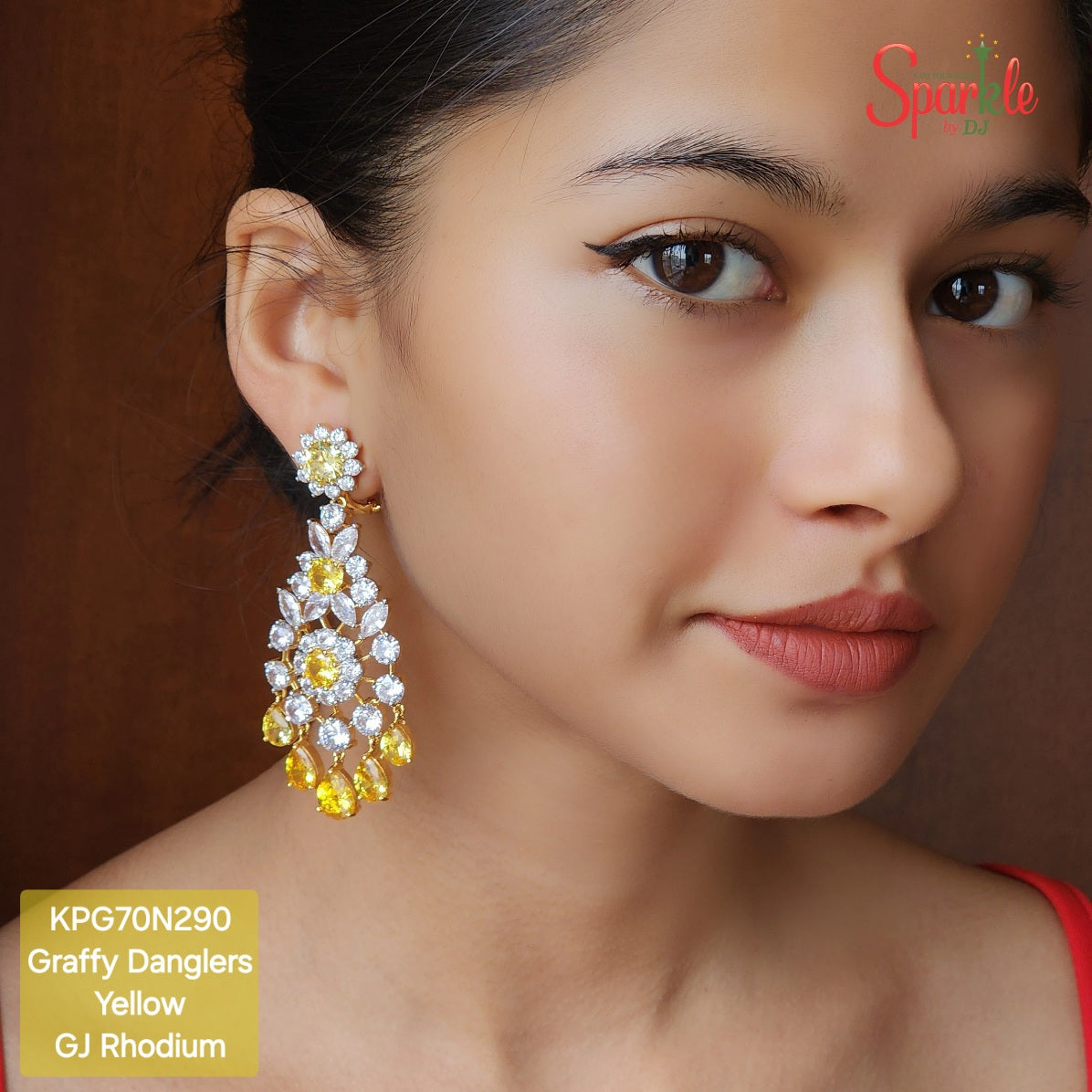 Pear drop cz chandbali earrings