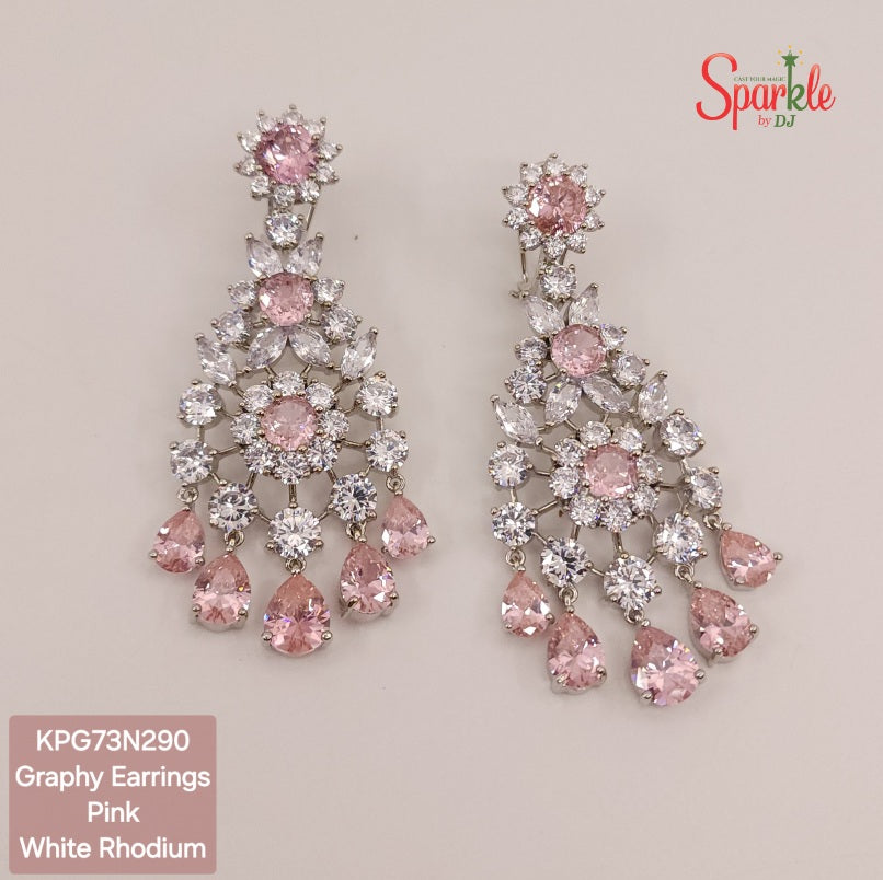 Pear drop cz chandbali earrings