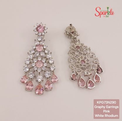 Pear drop cz chandbali earrings