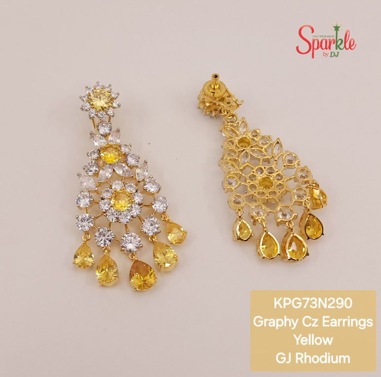 Pear drop cz chandbali earrings