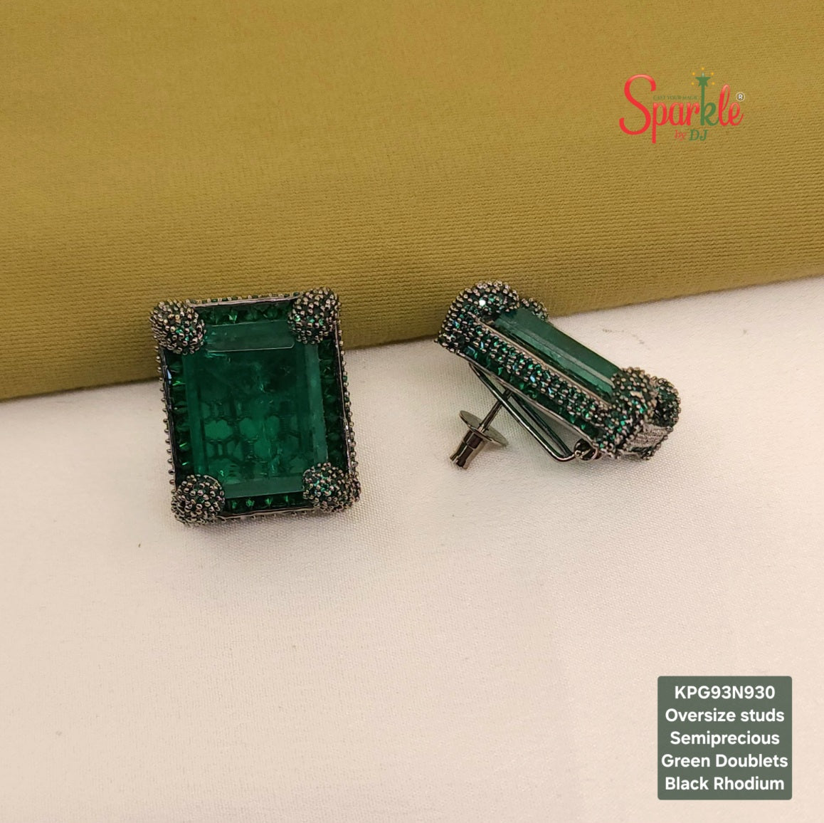 Stone-studded thick pronged studs with semiprecious stones - SparklebyDJ