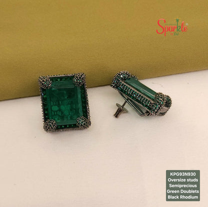 Stone-studded thick pronged studs with semiprecious stones - SparklebyDJ