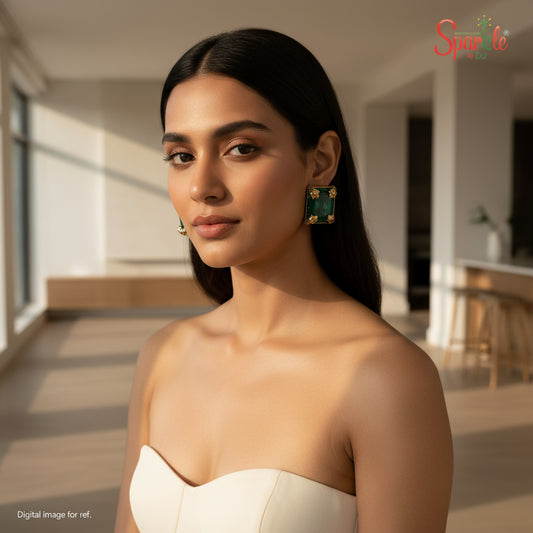 Lotus pronged studs with semiprecious stones - SparklebyDJ