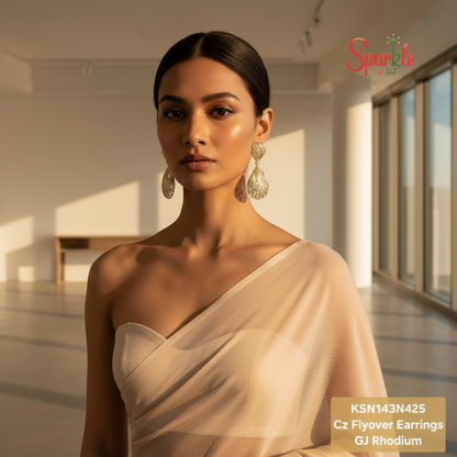 Flyover CZ Hoop Earrings for women