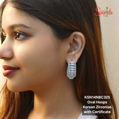 CZ Oval Hoops with Korean cz