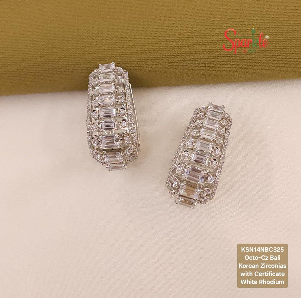 CZ Oval Hoops with Korean cz