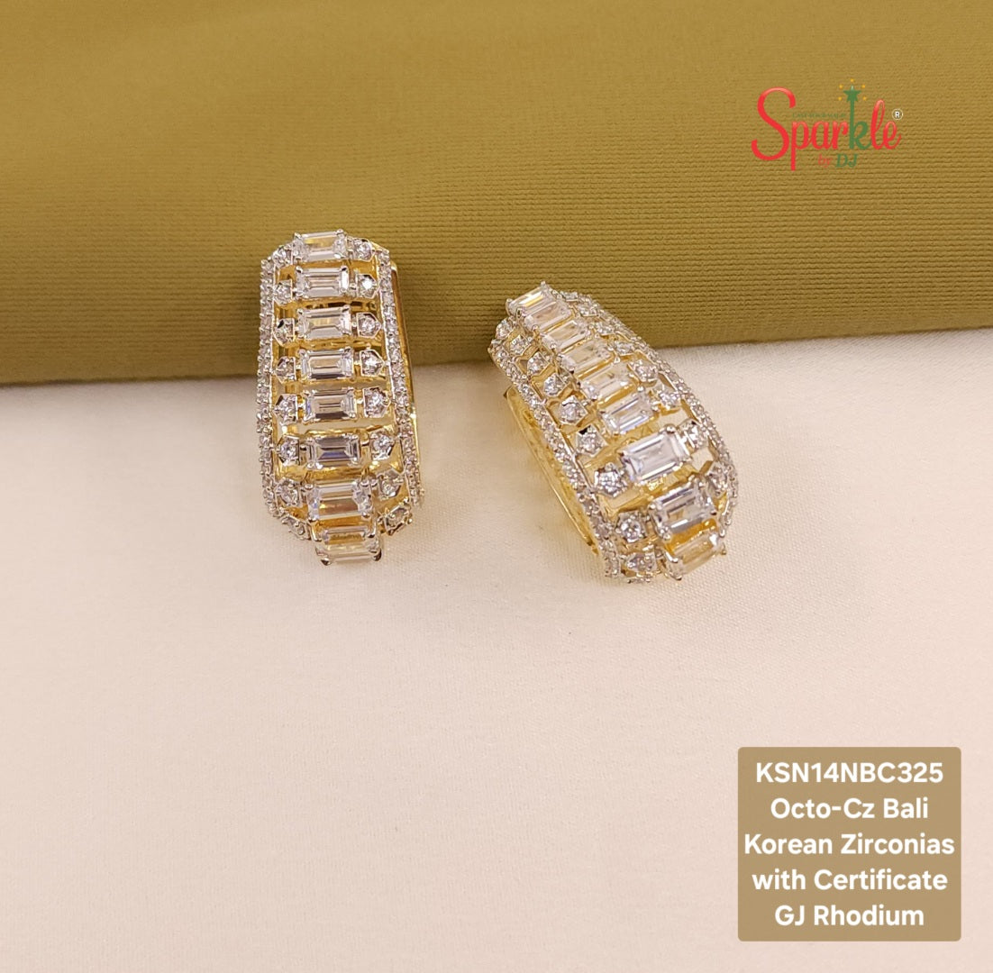 CZ Oval Hoops with Korean cz