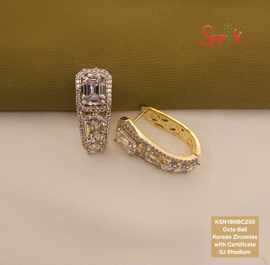 Korean cz Bali earrings set with Korean Octo