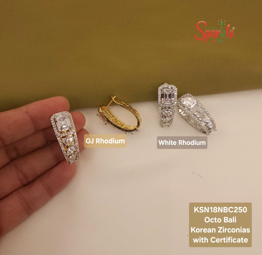 Korean cz Bali earrings set with Korean Octo