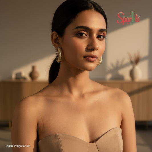 Trendy Cz-studded hoops - SparklebyDJ