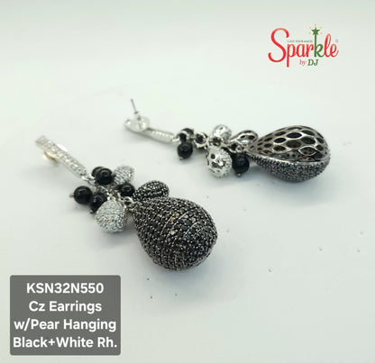 Long chunky cz earrings